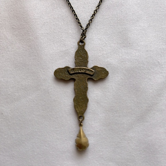 Stunning Michal Negrin Cross Necklace with Multicolored Crystals - Picture 3 of 11